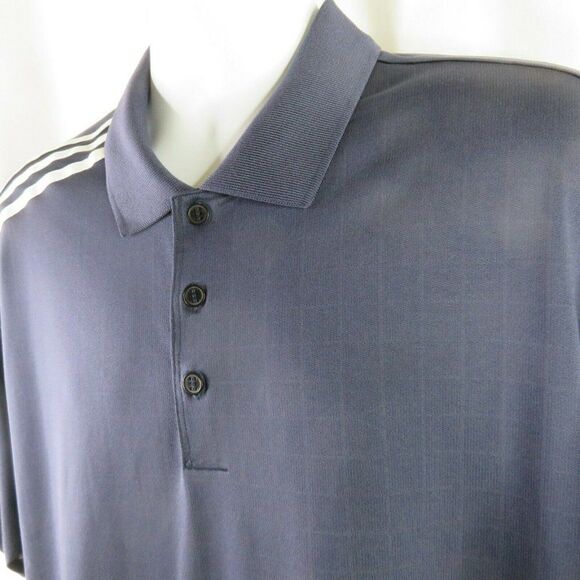 Adidas Golf Navy Blue Polo Shirt Mens XL ClimaCool Pullover Stripe - Picture 3 of 10
